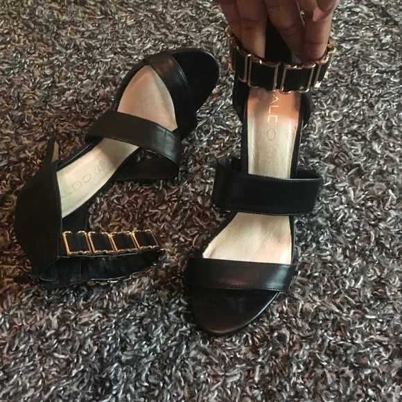 ALDO BLACK SANDAL HEEL - Picture 4 of 5